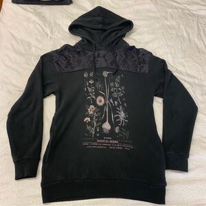 Midnight Hour Magical Herbs Lace Black Hoodie size small